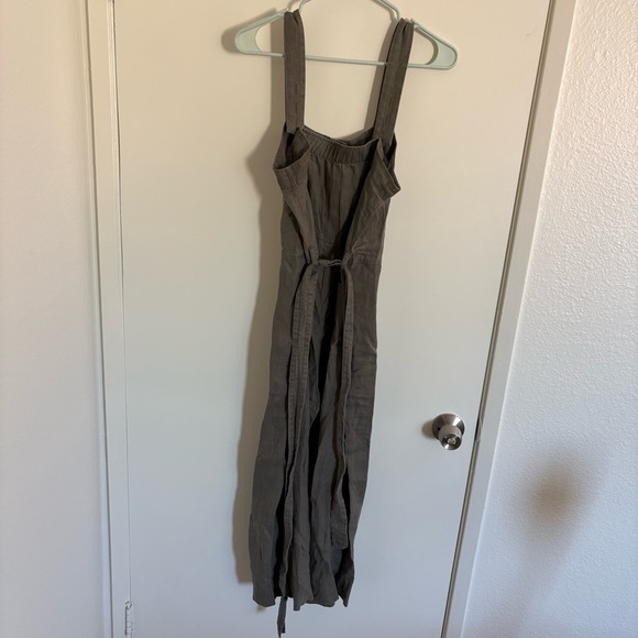 Everlane Women's Green 100% Linen Jumpsuit Wide-Leg Adjustable Straps Size 0 - Picture 8 of 12